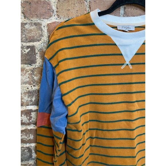 Polagram Striped Color Blocked Pull over Long Sleeve Sweater Shirt Women’s Size - Picture 3 of 8
